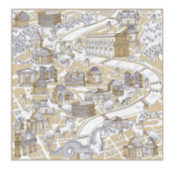 Rome Square Scarf in Beige