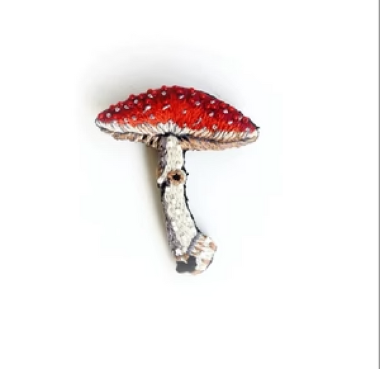 Fly Amanita Mushroom Brooch Pin