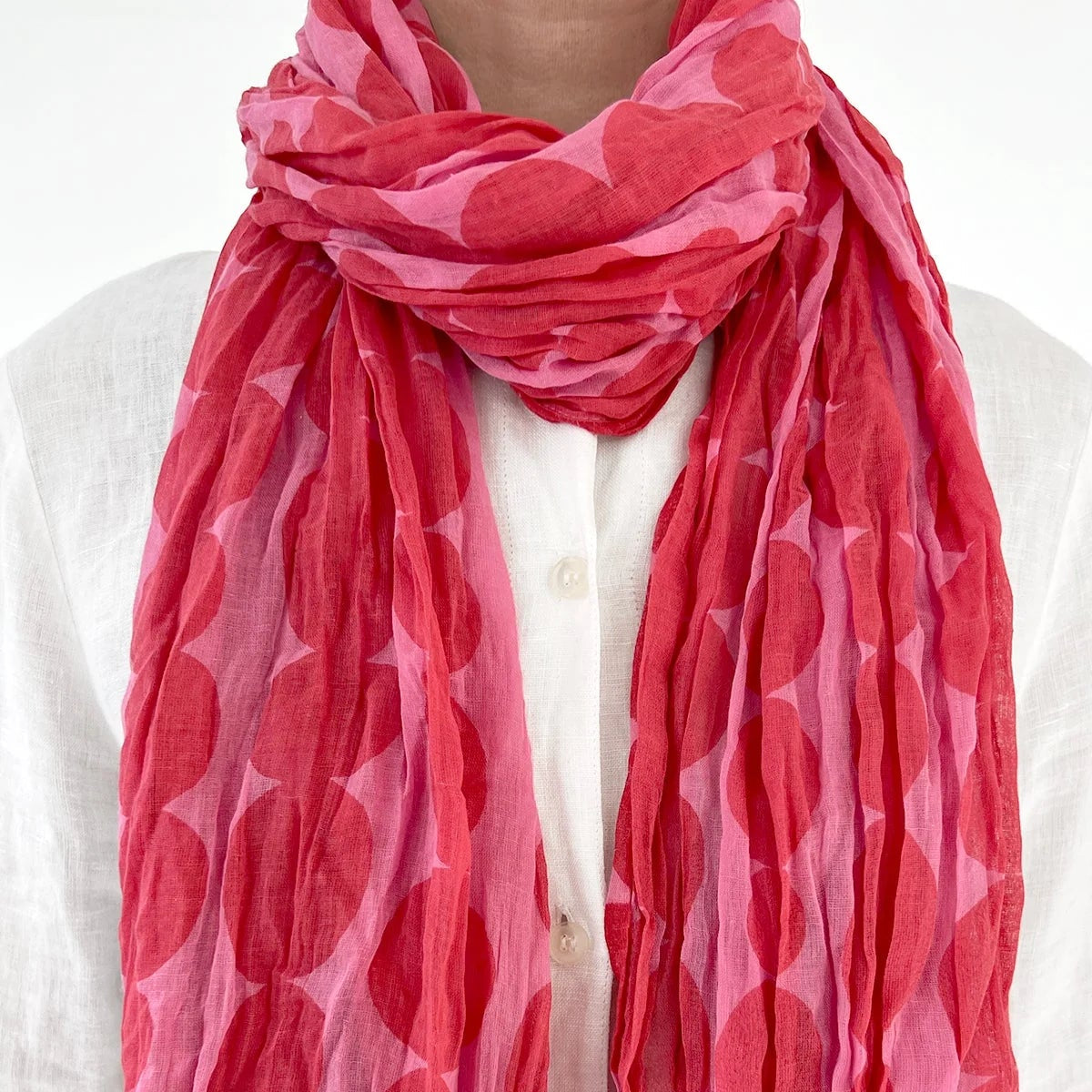 Small Totem Red/Pink Cotton Scarf