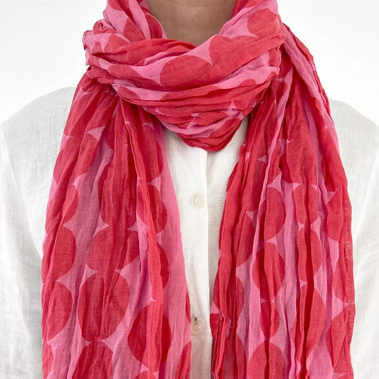 Small Totem Red/Pink Cotton Scarf