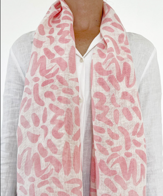 Sonnet Pink Linen Scarf