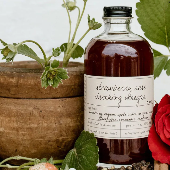 Strawberry Rose Drinking Vinegar