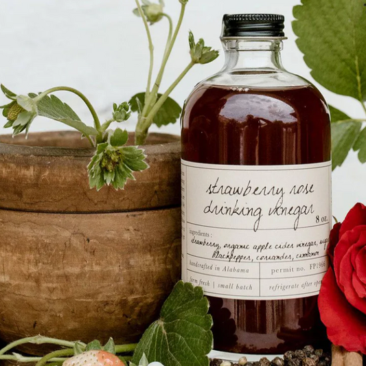 Strawberry Rose Drinking Vinegar