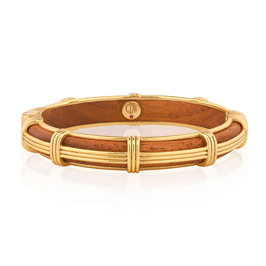Gaia Petite Hinged Bangle, S/M - Teak