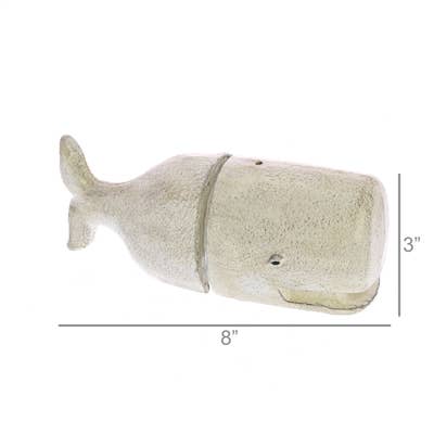 Whale Bookends Pair - Cast Iron - White