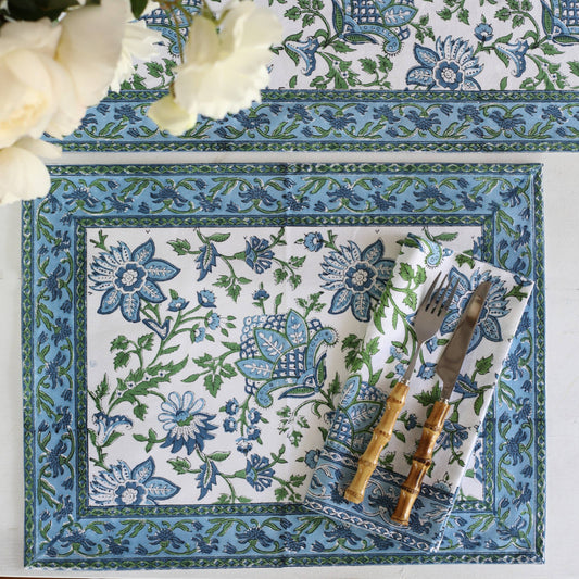 Placemat Gayatri Blue/Green, Set of 4