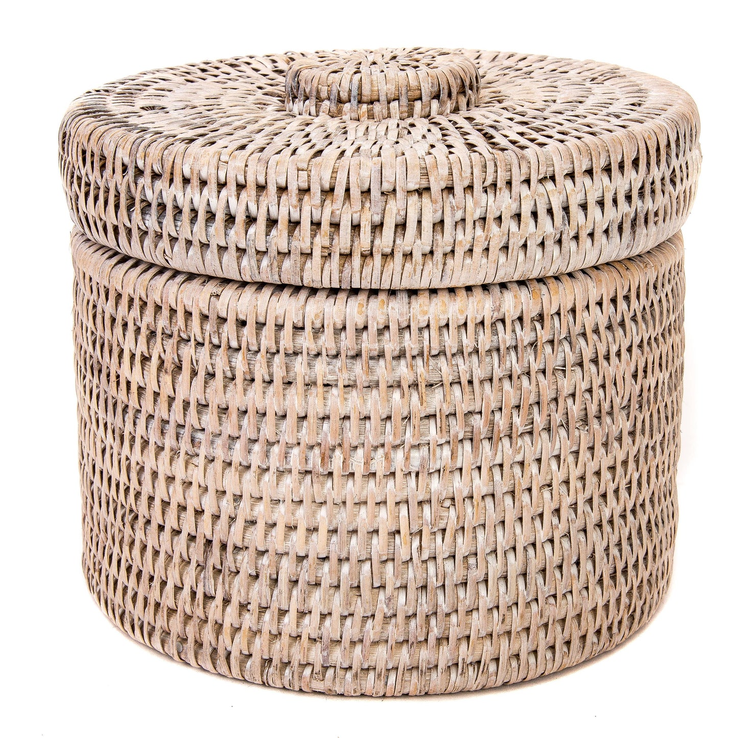 Rattan Round Single Tissue Roll Box