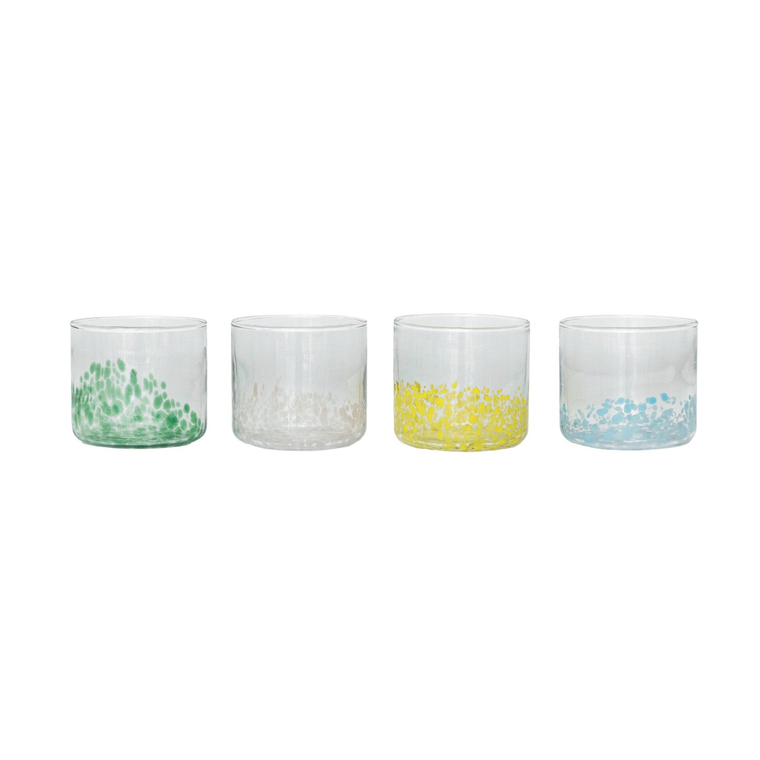 8 oz. Hand-Blown Confetti Drinking Glass, 4 Styles