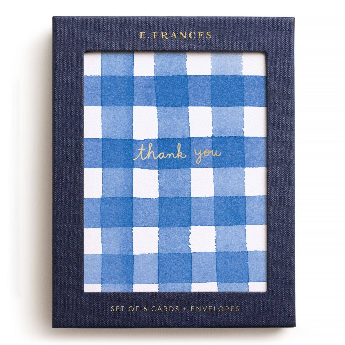 Blue Gingham Thank You Boxed Card Set