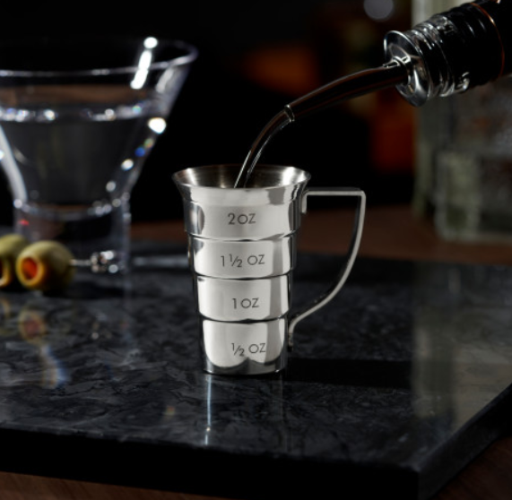 Stainless Steel Stepped Jigger with Handle
