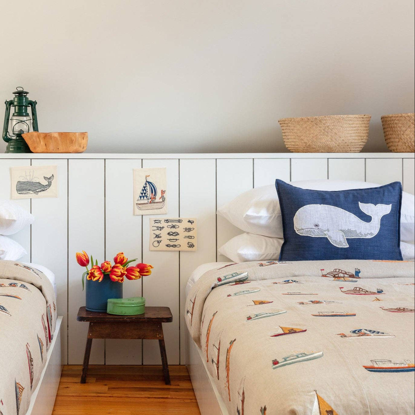 Whale Appliqué Pillow