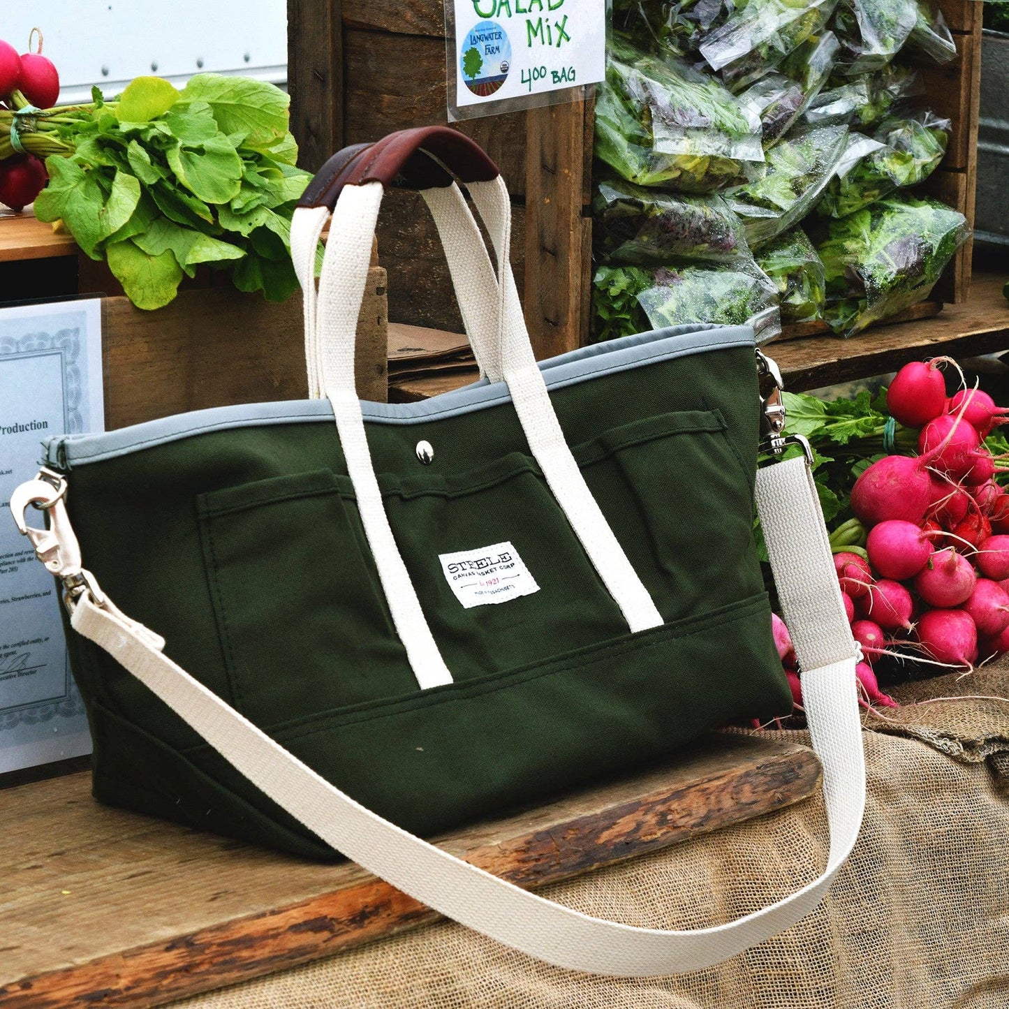 Olive Green Garden Tote