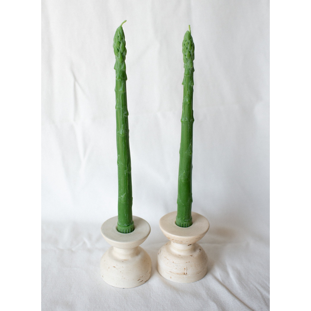 Beeswax Asparagus Candle Pair, Set of 2