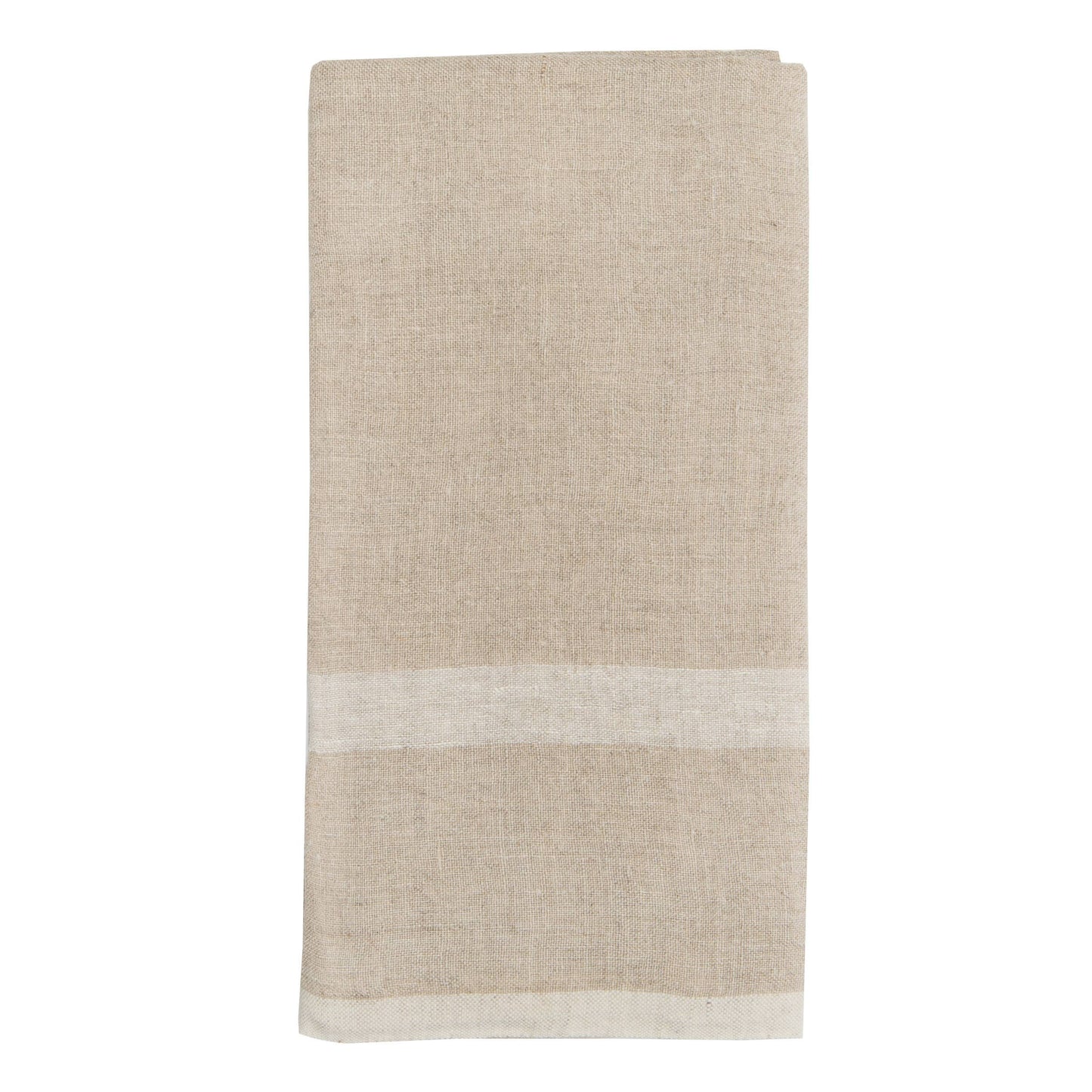 Laundered Linen Natural/White Towels 20x30 - Set of 2