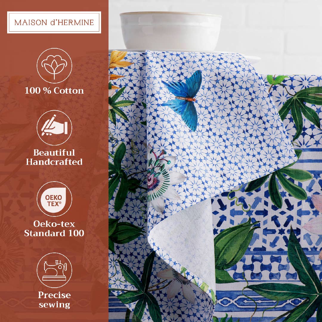 Cotton Square Napkins - Set of 4 - Passiflora