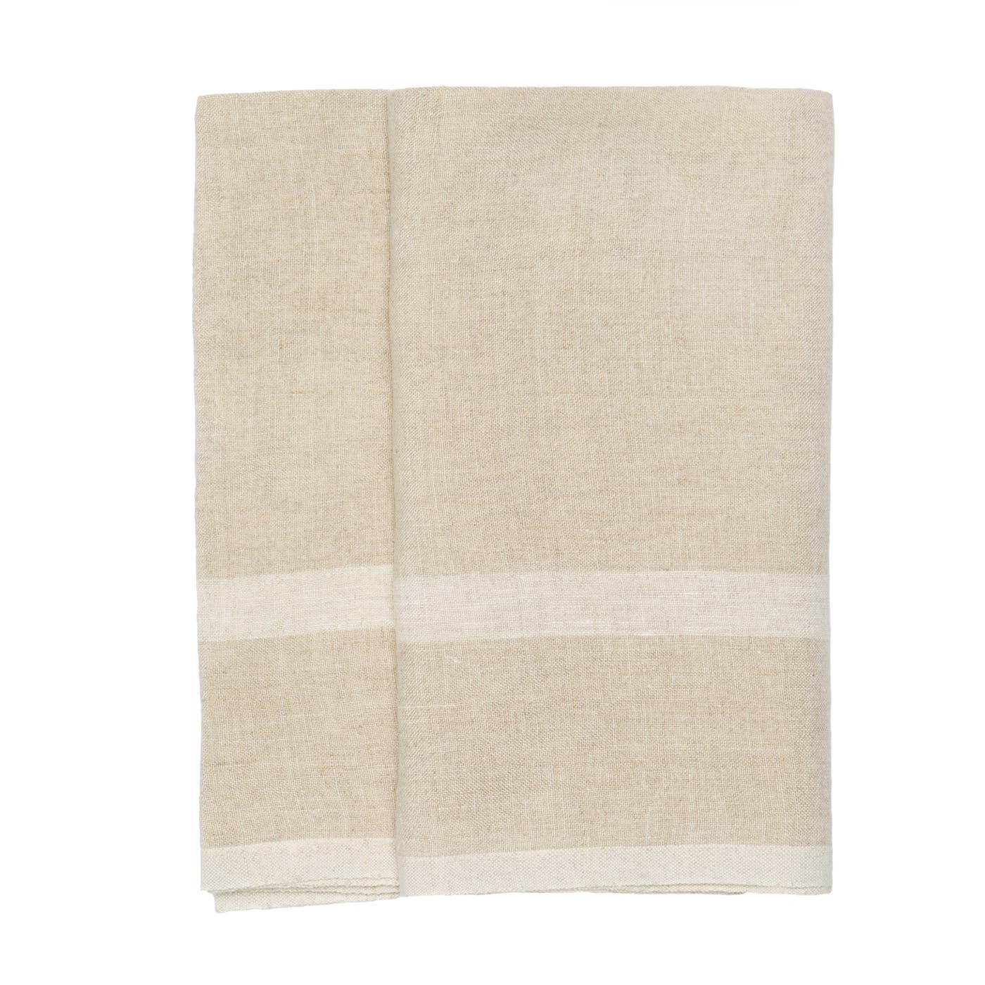 Laundered Linen Natural/White Towels 20x30 - Set of 2