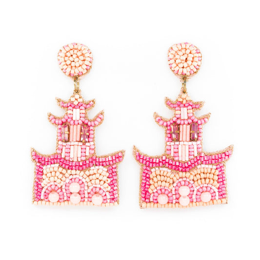Pink Pagoda Earrings