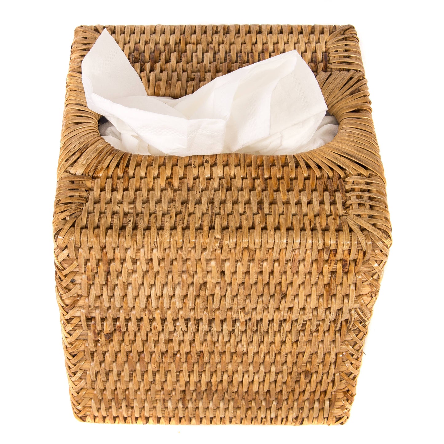 Rattan Column Tissue Box Cover – Bathroom Accessory