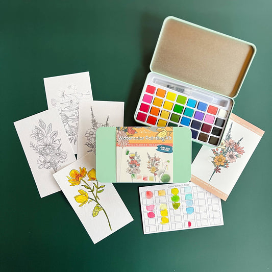 Wildflower Meadow Watercolor Painting Kit