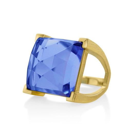 PLAZA RING - GOLD/MIDNIGHT BLUE - Size 6
