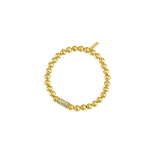 Petit Pave Midi Beaded Bracelet - Gold/White Topaz
