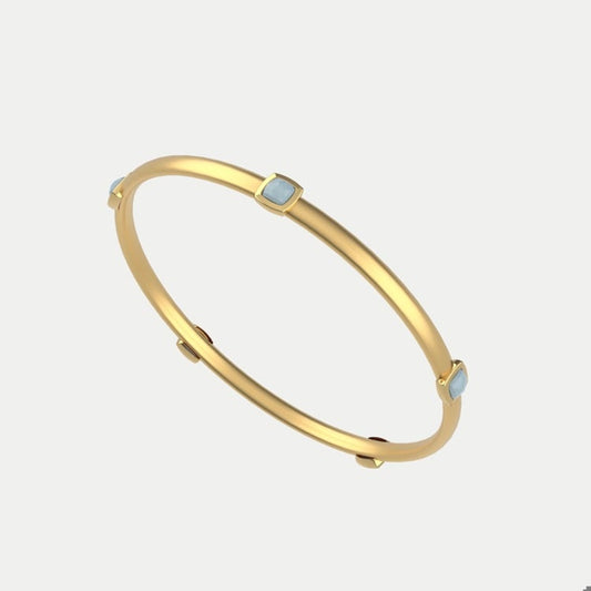 Monterey Bangle - Gold/Irridescent Sky Blue