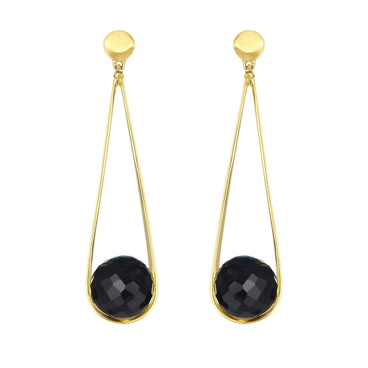 Ipanema Earrings - Gold/Black Onyx
