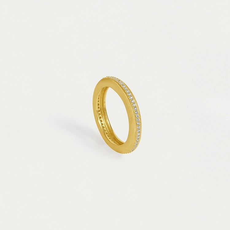 Colette Pave Stacking Ring - Gold - White Topaz - Size 7
