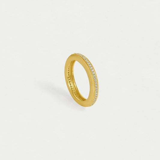 Colette Pave Stacking Ring - Gold - White Topaz - Size 7
