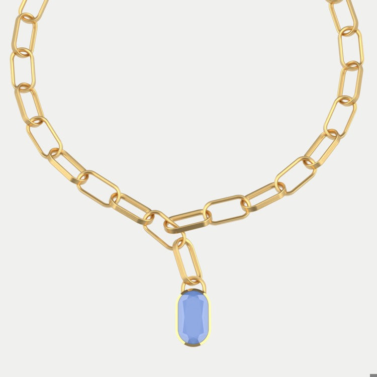Mercer Statement Collar-Gold-Midnight Blue MOP