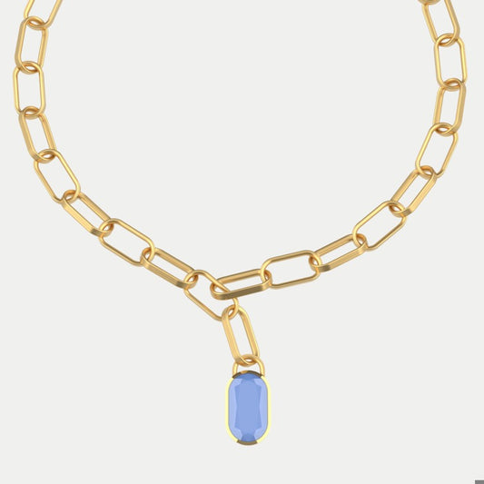 Mercer Statement Collar-Gold-Midnight Blue MOP