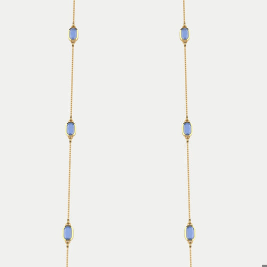Mercer Station Necklace - Gold/Midnight Blue MOP