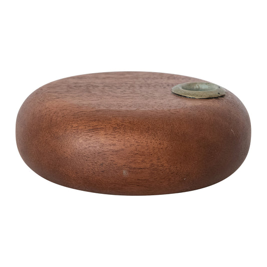 Mango Wood & Metal Taper Holder (Holds 1/2" Taper)