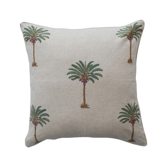 24" Square Cotton & Linen Block Printed Pillow