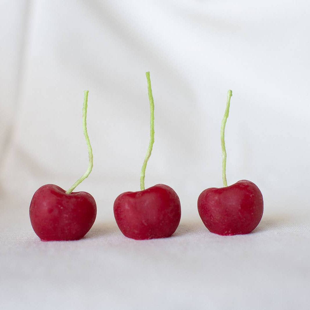 Cherry Beeswax Birthday Candles