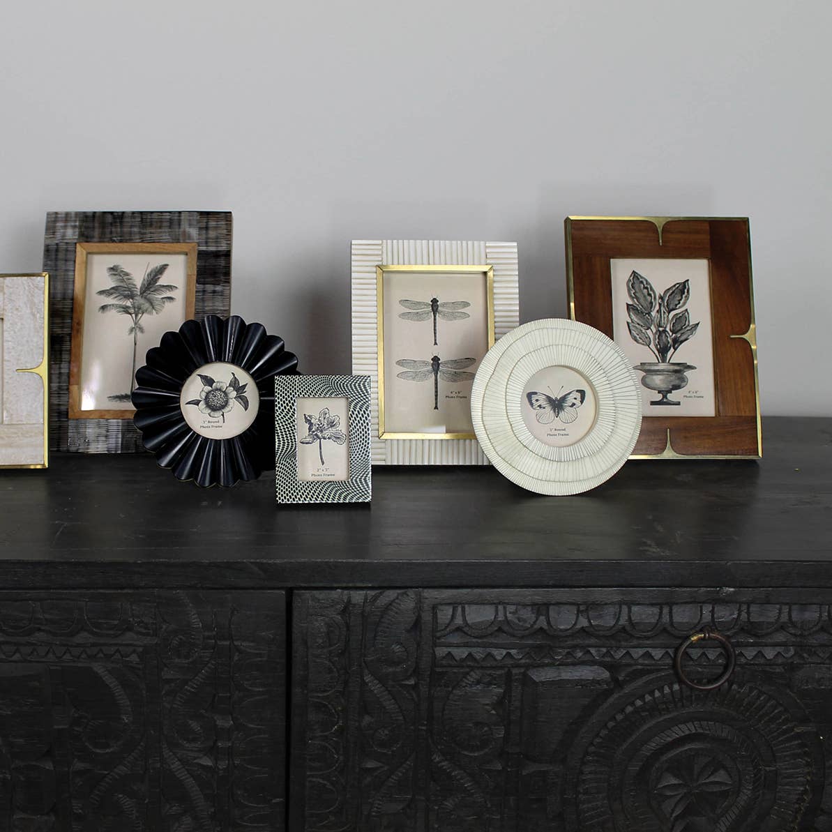 Layered Round Frame, White - 3”