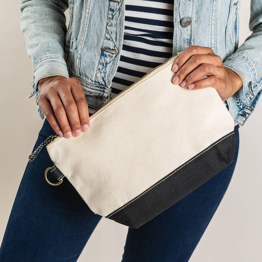 All In Canvas Make Up Accessories Zip Pouch