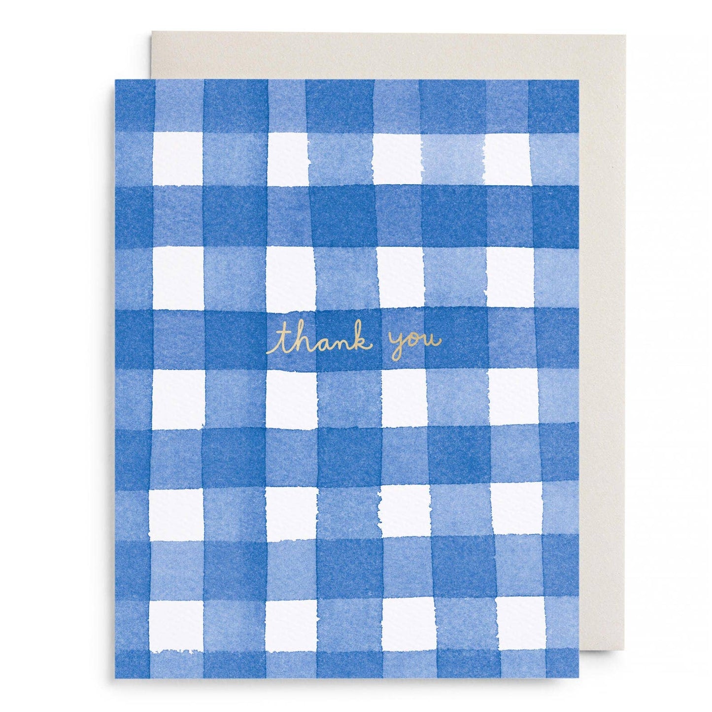 Blue Gingham Thank You Boxed Card Set