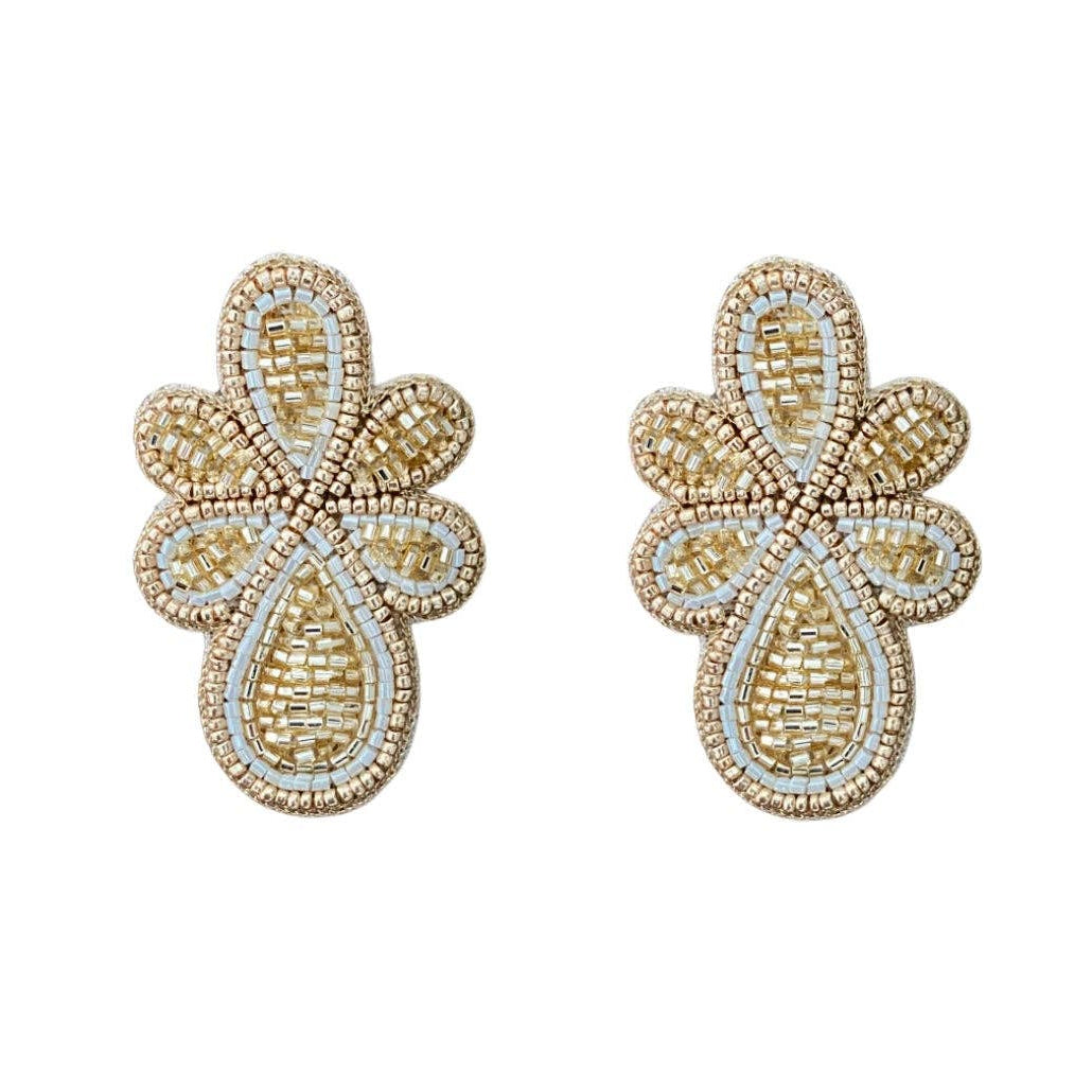 Mercer Earrings in Gold and White