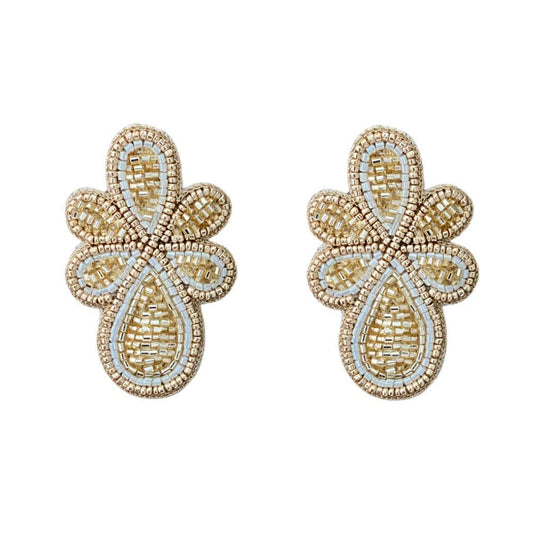 Mercer Earrings in Gold and White