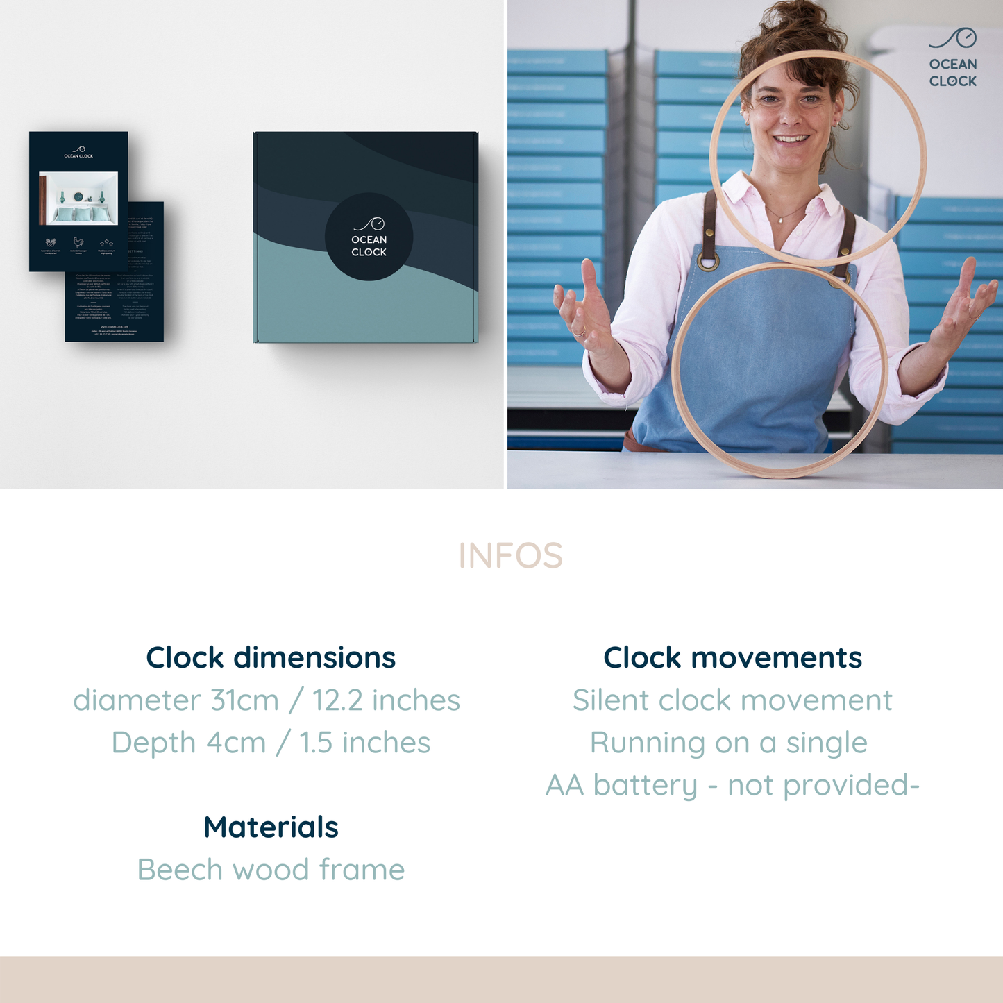 White wooden tide clock