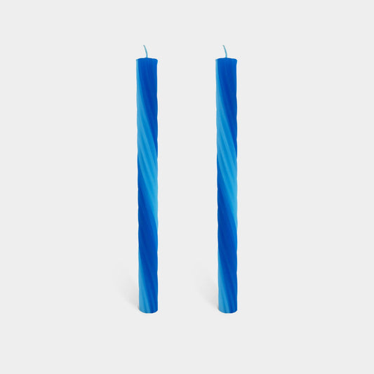 Rope Candles - Blue (2 Pack) - 11" Vibrant Taper Candles