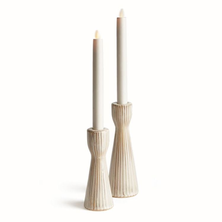 Large Cream Lesley Taper Holder